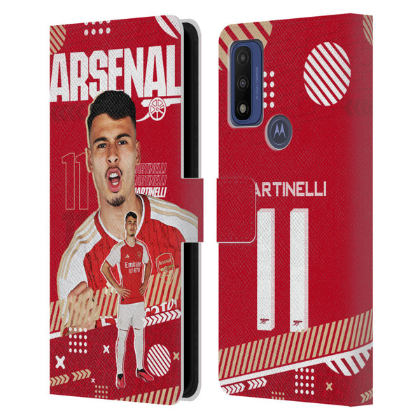 Arsenal FC 2023/24 First Team Gabriel Leather Book Wallet Case Cover For Motorola G Pure