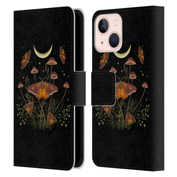Episodic Drawing Illustration Animals Autumn Light Underwings Leather Book Wallet Case Cover For Apple iPhone 13 Mini