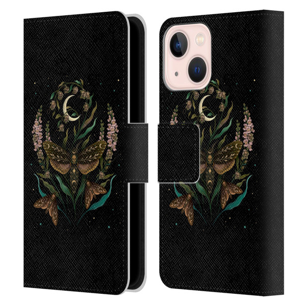 Episodic Drawing Illustration Animals Death Head Leather Book Wallet Case Cover For Apple iPhone 13 Mini
