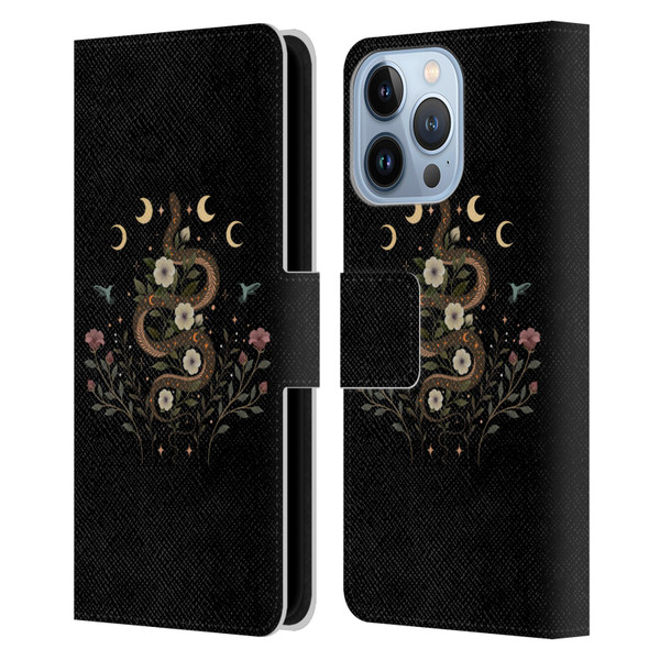 Episodic Drawing Illustration Animals Serpent Spell Leather Book Wallet Case Cover For Apple iPhone 13 Pro