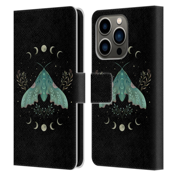 Episodic Drawing Illustration Animals Luna And Moth Leather Book Wallet Case Cover For Apple iPhone 14 Pro