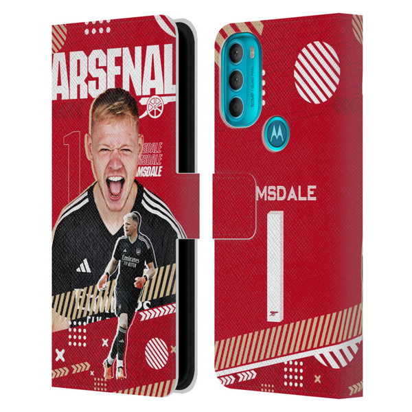 Arsenal FC 2023/24 First Team Aaron Ramsdale Leather Book Wallet Case Cover For Motorola Moto G71 5G