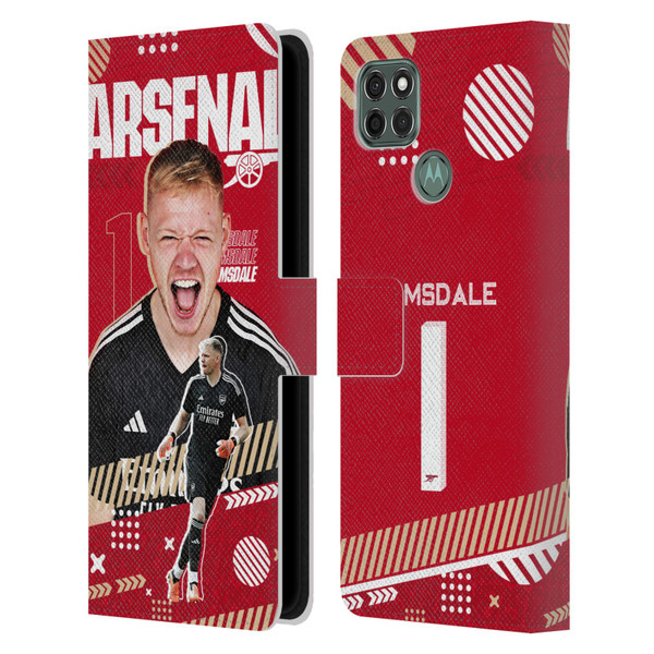 Arsenal FC 2023/24 First Team Aaron Ramsdale Leather Book Wallet Case Cover For Motorola Moto G9 Power