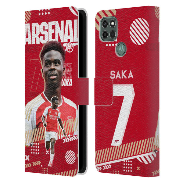 Arsenal FC 2023/24 First Team Bukayo Saka Leather Book Wallet Case Cover For Motorola Moto G9 Power