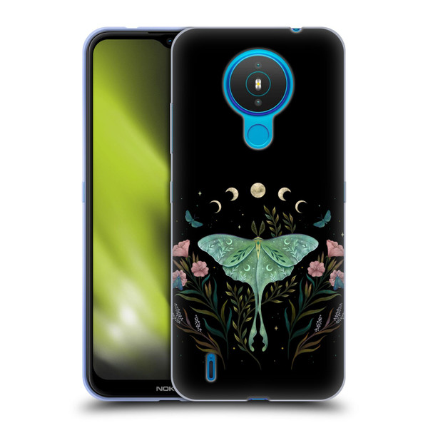 Episodic Drawing Illustration Animals Moth and Flowers Soft Gel Case for Nokia 1.4
