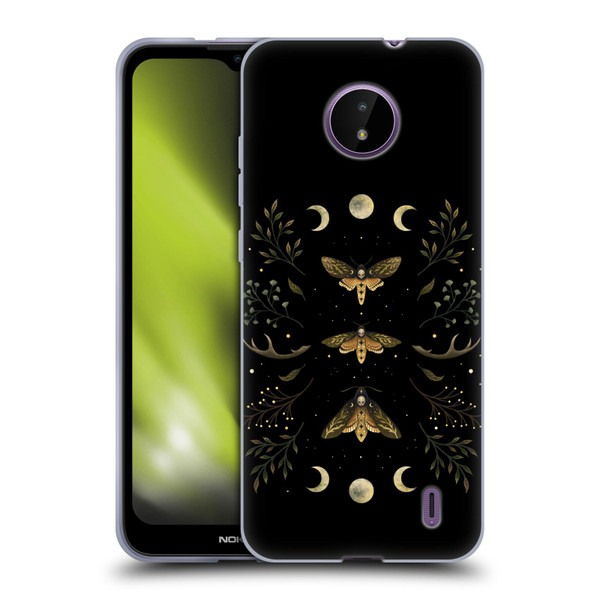 Episodic Drawing Illustration Animals Death Head Moth Night Soft Gel Case for Nokia C10 / C20