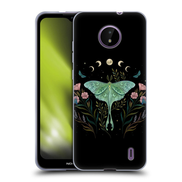 Episodic Drawing Illustration Animals Moth and Flowers Soft Gel Case for Nokia C10 / C20