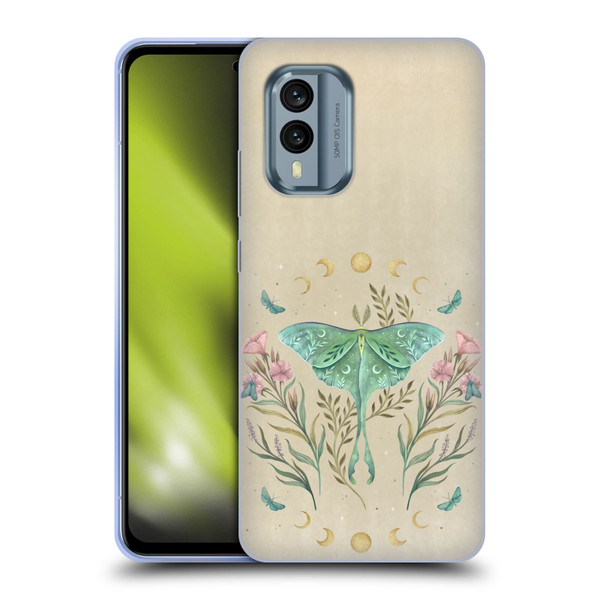 Episodic Drawing Illustration Animals Moth, Butterflies, & Flowers Soft Gel Case for Nokia X30