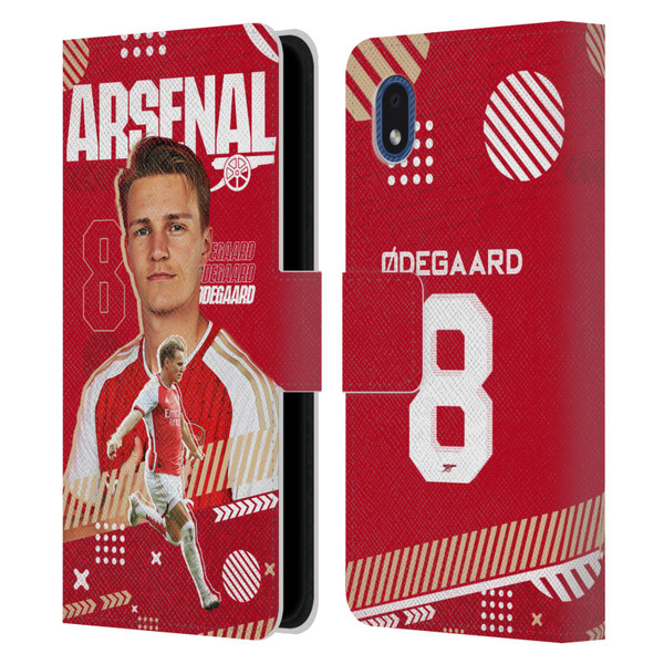 Arsenal FC 2023/24 First Team Martin Ødegaard Leather Book Wallet Case Cover For Samsung Galaxy A01 Core (2020)