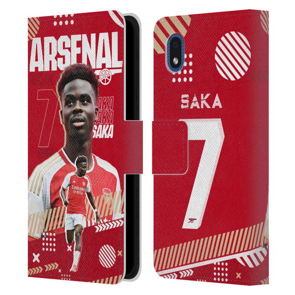 Arsenal FC 2023/24 First Team Bukayo Saka Leather Book Wallet Case Cover For Samsung Galaxy A01 Core (2020)