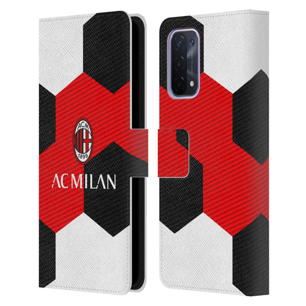 AC Milan Crest Ball Leather Book Wallet Case Cover For OPPO A54 5G