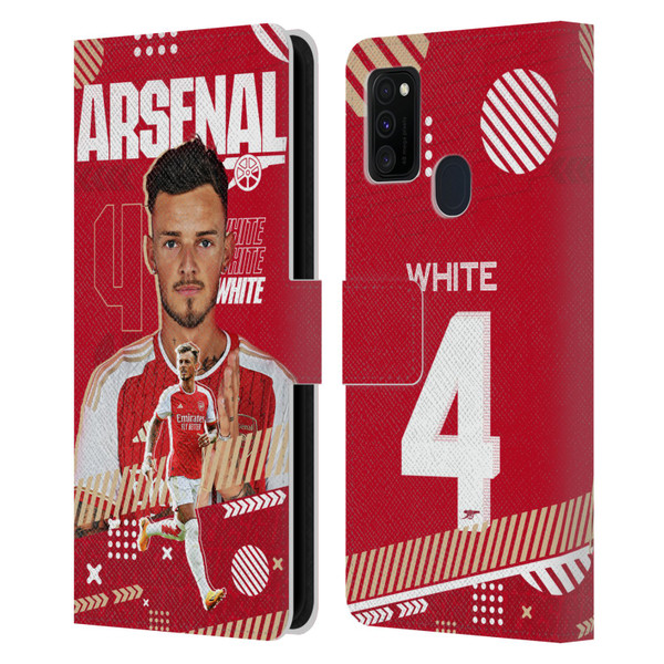 Arsenal FC 2023/24 First Team Ben White Leather Book Wallet Case Cover For Samsung Galaxy M30s (2019)/M21 (2020)