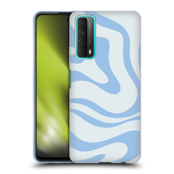 Kierkegaard Design Studio Art Blue Abstract Swirl Pattern Soft Gel Case for Huawei P Smart (2021)