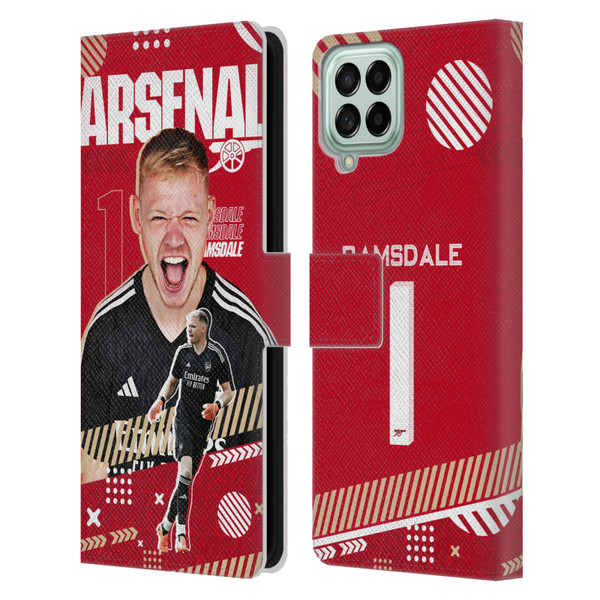 Arsenal FC 2023/24 First Team Aaron Ramsdale Leather Book Wallet Case Cover For Samsung Galaxy M33 (2022)