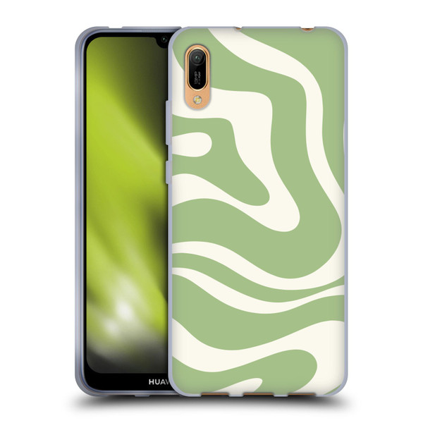 Kierkegaard Design Studio Art Modern Liquid Swirl in Sage Soft Gel Case for Huawei Y6 Pro (2019)