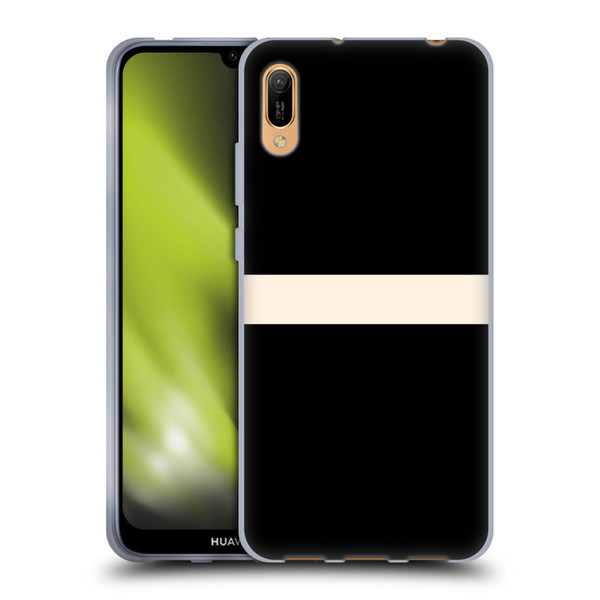 Kierkegaard Design Studio Art Stripe Minimalist Black Cream Soft Gel Case for Huawei Y6 Pro (2019)
