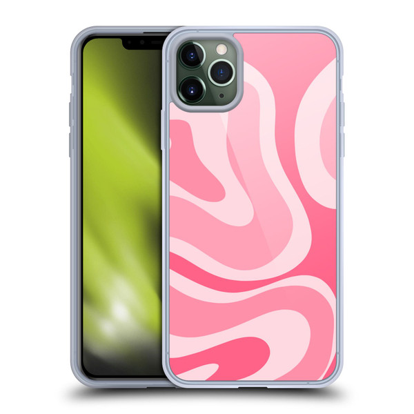 Kierkegaard Design Studio Art Modern Liquid Swirl Candy Pink Soft Gel Case for Apple iPhone 11 Pro Max