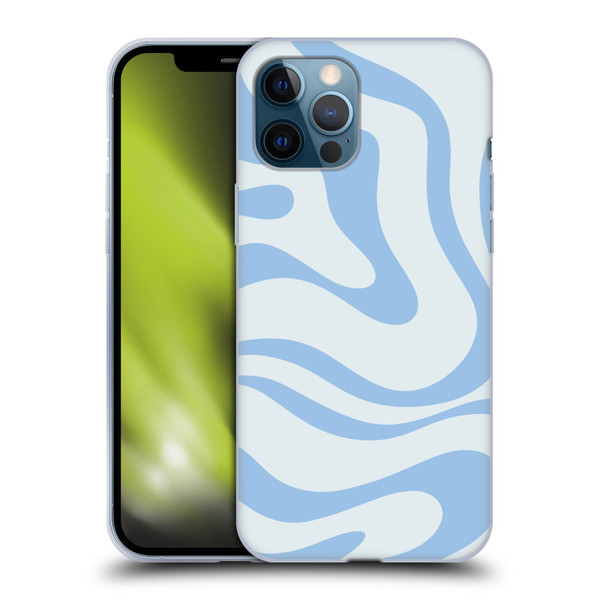 Kierkegaard Design Studio Art Blue Abstract Swirl Pattern Soft Gel Case for Apple iPhone 12 Pro Max