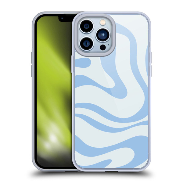 Kierkegaard Design Studio Art Blue Abstract Swirl Pattern Soft Gel Case for Apple iPhone 13 Pro Max