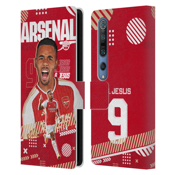 Arsenal FC 2023/24 First Team Gabriel Jesus Leather Book Wallet Case Cover For Xiaomi Mi 10 5G / Mi 10 Pro 5G