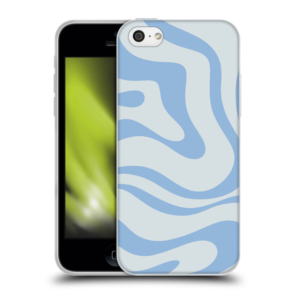 Kierkegaard Design Studio Art Blue Abstract Swirl Pattern Soft Gel Case for Apple iPhone 5c