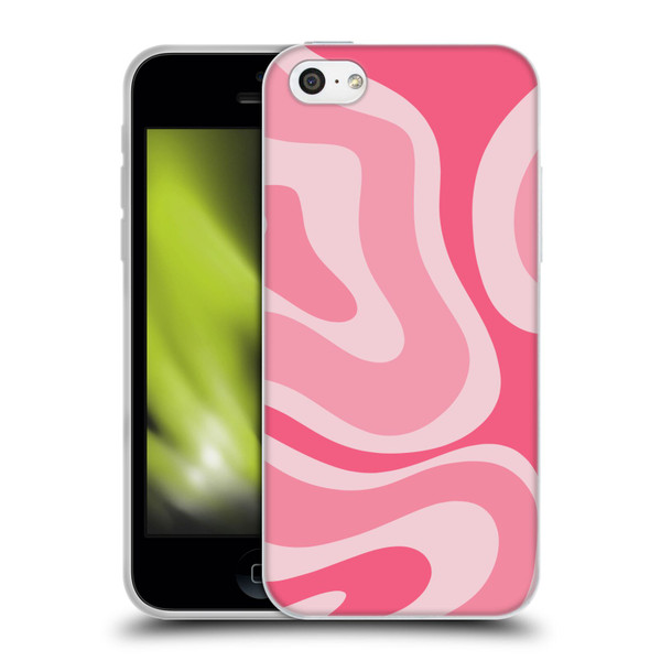 Kierkegaard Design Studio Art Modern Liquid Swirl Candy Pink Soft Gel Case for Apple iPhone 5c