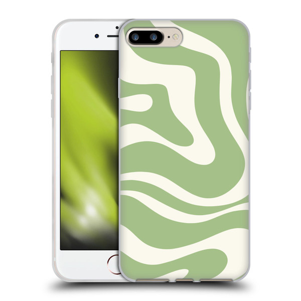 Kierkegaard Design Studio Art Modern Liquid Swirl in Sage Soft Gel Case for Apple iPhone 7 Plus / iPhone 8 Plus