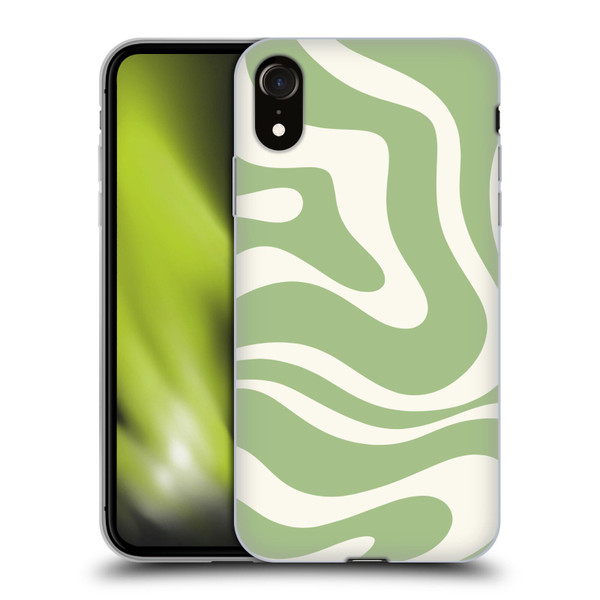 Kierkegaard Design Studio Art Modern Liquid Swirl in Sage Soft Gel Case for Apple iPhone XR