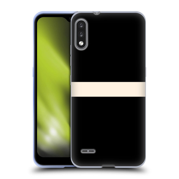 Kierkegaard Design Studio Art Stripe Minimalist Black Cream Soft Gel Case for LG K22