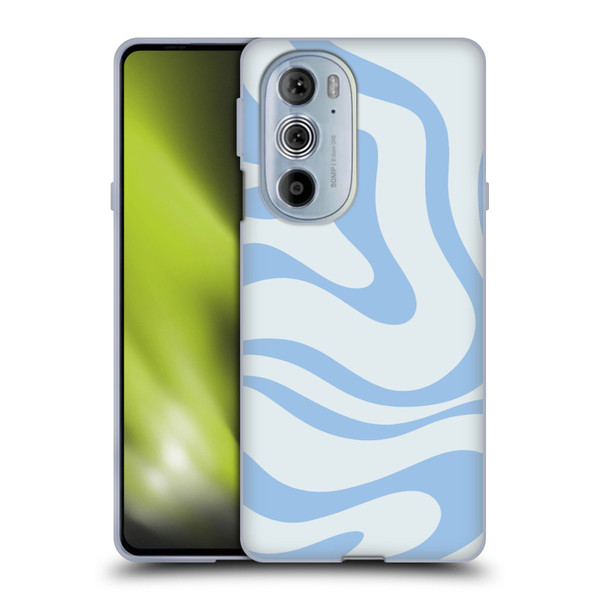 Kierkegaard Design Studio Art Blue Abstract Swirl Pattern Soft Gel Case for Motorola Edge X30