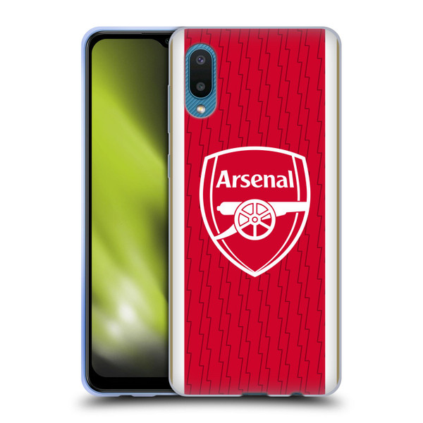 Arsenal FC 2023/24 Crest Kit Home Soft Gel Case for Samsung Galaxy A02/M02 (2021)