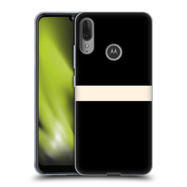 Kierkegaard Design Studio Art Stripe Minimalist Black Cream Soft Gel Case for Motorola Moto E6 Plus