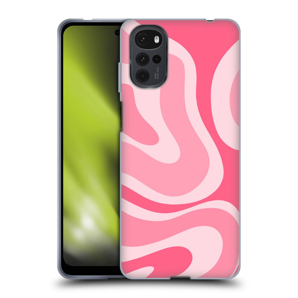 Kierkegaard Design Studio Art Modern Liquid Swirl Candy Pink Soft Gel Case for Motorola Moto G22