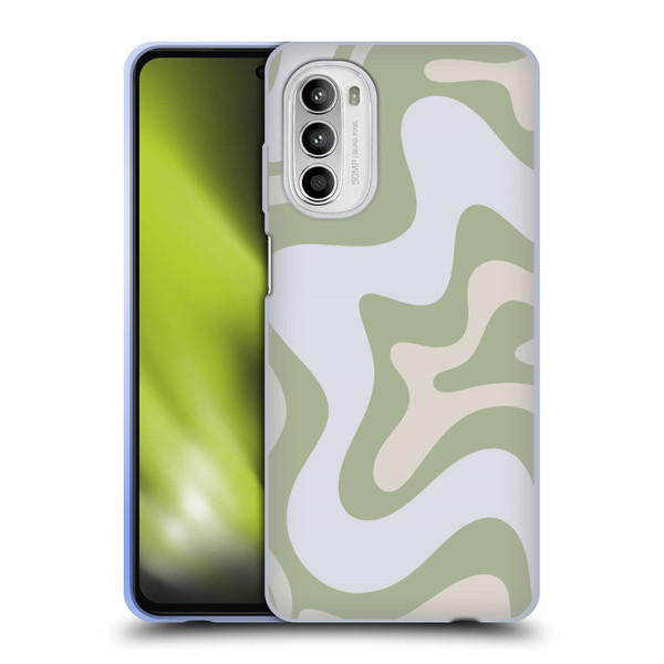 Kierkegaard Design Studio Art Retro Swirl Abstract Sage Soft Gel Case for Motorola Moto G52