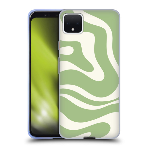 Kierkegaard Design Studio Art Modern Liquid Swirl in Sage Soft Gel Case for Google Pixel 4 XL