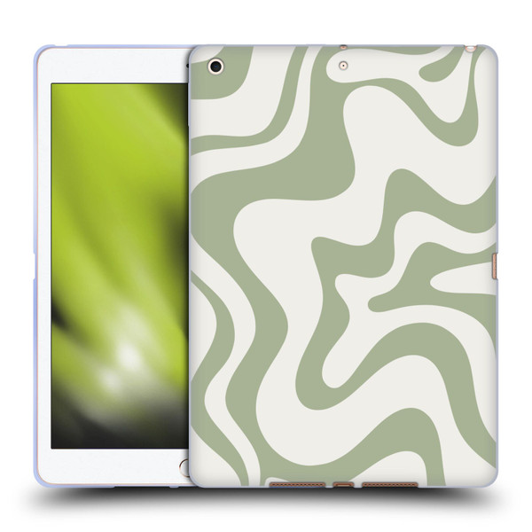 Kierkegaard Design Studio Art Retro Liquid Swirl Sage Green Soft Gel Case for Apple iPad 10.2 2019/2020/2021