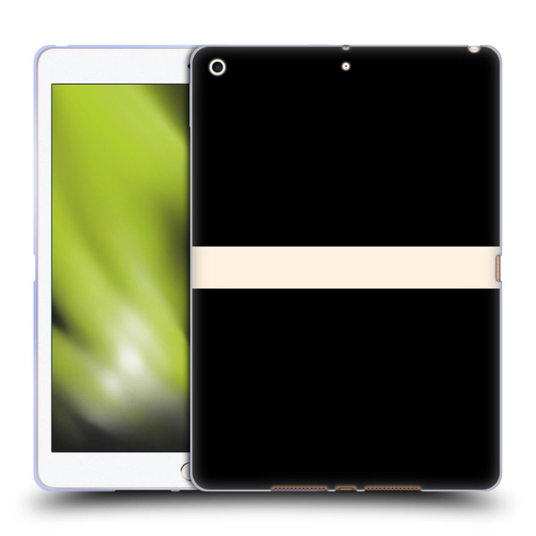 Kierkegaard Design Studio Art Stripe Minimalist Black Cream Soft Gel Case for Apple iPad 10.2 2019/2020/2021