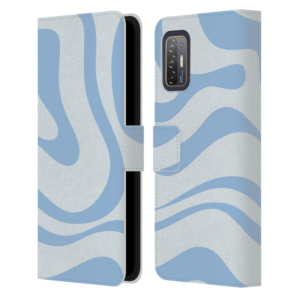 Kierkegaard Design Studio Art Blue Abstract Swirl Pattern Leather Book Wallet Case Cover For HTC Desire 21 Pro 5G