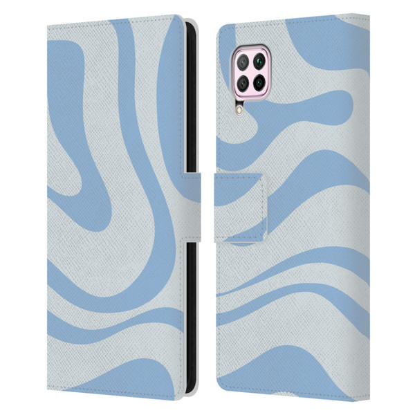 Kierkegaard Design Studio Art Blue Abstract Swirl Pattern Leather Book Wallet Case Cover For Huawei Nova 6 SE / P40 Lite