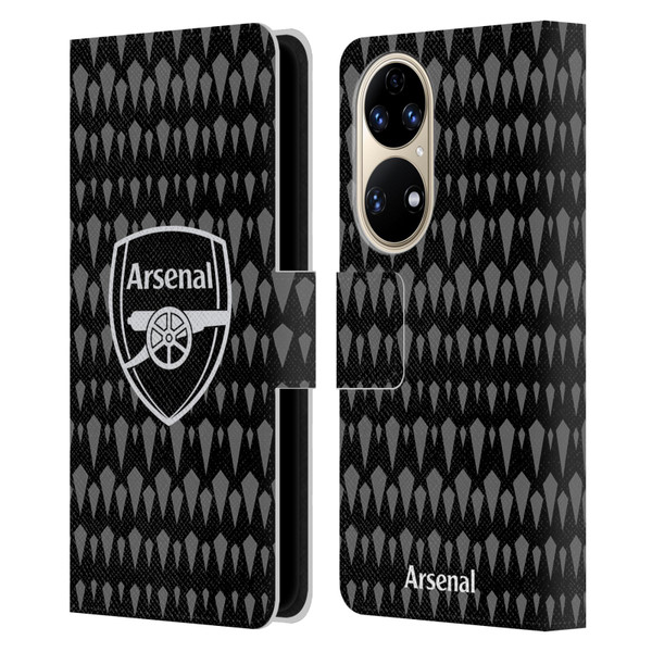 Arsenal FC 2023/24 Crest Kit Home Goalkeeper Leather Book Wallet Case Cover For Huawei P50