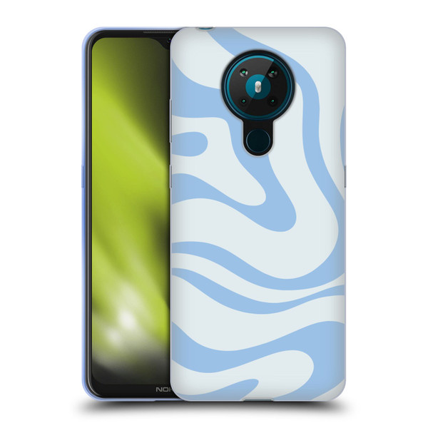 Kierkegaard Design Studio Art Blue Abstract Swirl Pattern Soft Gel Case for Nokia 5.3