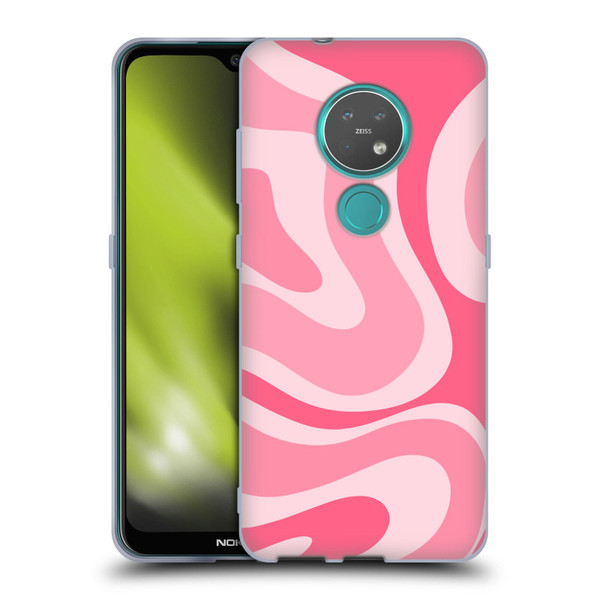 Kierkegaard Design Studio Art Modern Liquid Swirl Candy Pink Soft Gel Case for Nokia 6.2 / 7.2