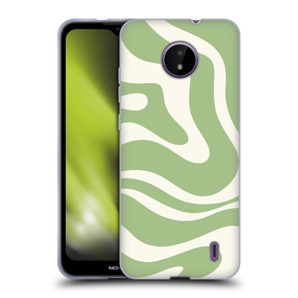 Kierkegaard Design Studio Art Modern Liquid Swirl in Sage Soft Gel Case for Nokia C10 / C20