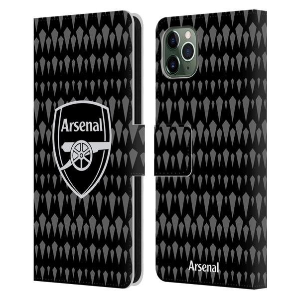 Arsenal FC 2023/24 Crest Kit Home Goalkeeper Leather Book Wallet Case Cover For Apple iPhone 11 Pro Max