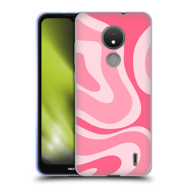 Kierkegaard Design Studio Art Modern Liquid Swirl Candy Pink Soft Gel Case for Nokia C21