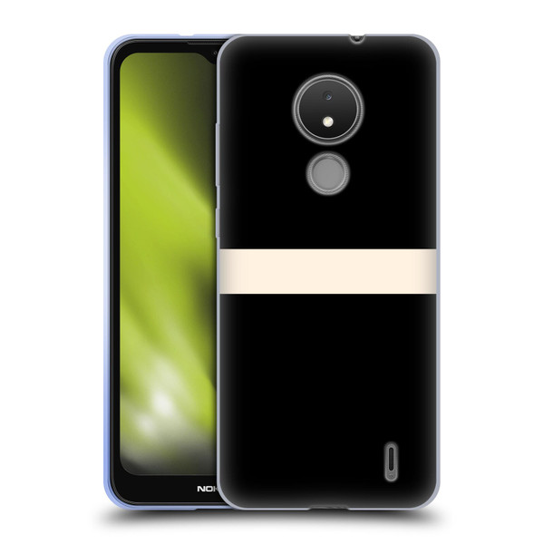Kierkegaard Design Studio Art Stripe Minimalist Black Cream Soft Gel Case for Nokia C21