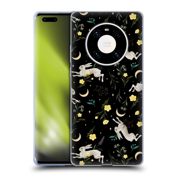 Episodic Drawing Pattern Bunny Night Soft Gel Case for Huawei Mate 40 Pro 5G