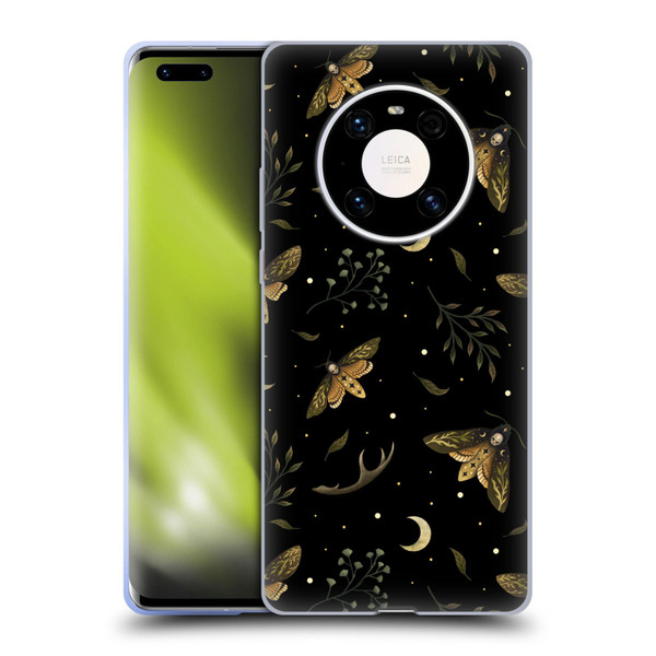 Episodic Drawing Pattern Death Head Moth Soft Gel Case for Huawei Mate 40 Pro 5G