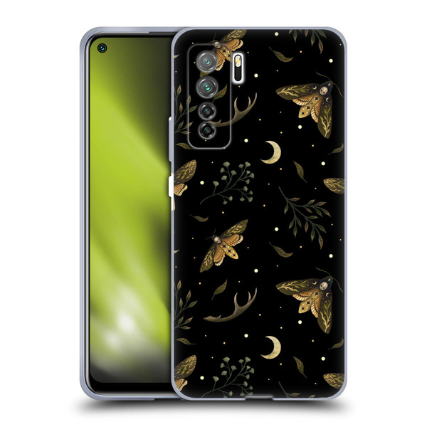 Episodic Drawing Pattern Death Head Moth Soft Gel Case for Huawei Nova 7 SE/P40 Lite 5G