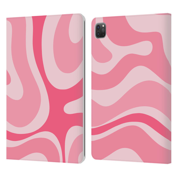 Kierkegaard Design Studio Art Modern Liquid Swirl Candy Pink Leather Book Wallet Case Cover For Apple iPad Pro 11 2020 / 2021 / 2022